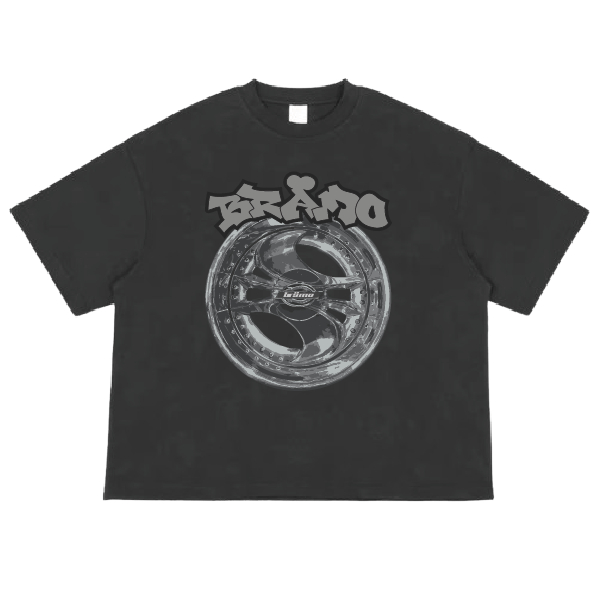 Felge Boxy fit Black T-Shirt